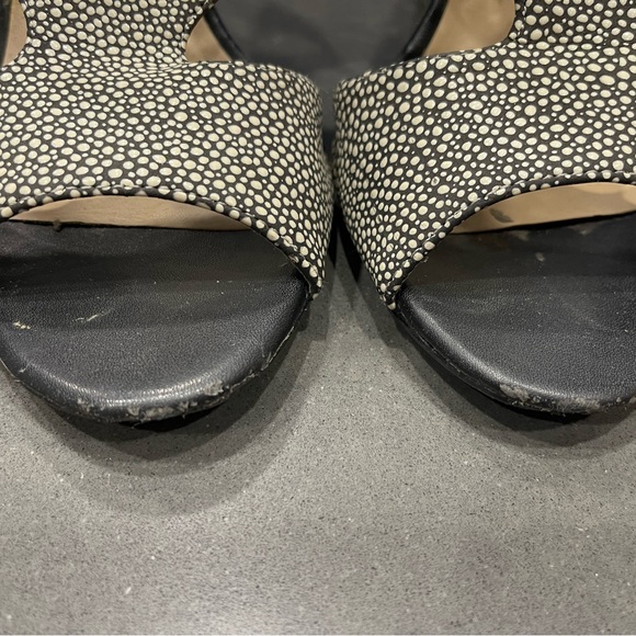 PEBBLE PRINT SLIDE IN HIGH HEELS by JustFab. They measure at Size 9, 10” inside. - Picture 2 of 7